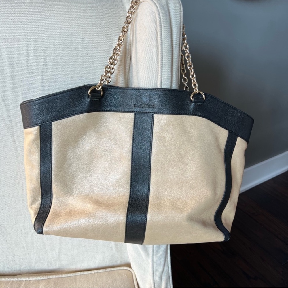 See by Chloe Black and Cream Leather Women's Bag Tote